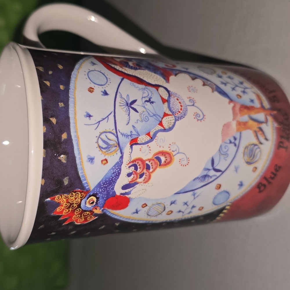 Sharon Neuhaus Poultry In Motion Blue Plate Special Rooster Coffee Mug 10oz
